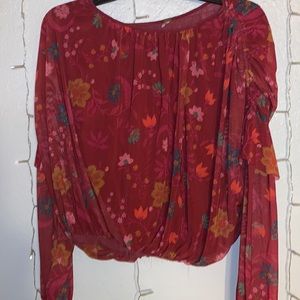 Floral Red Top